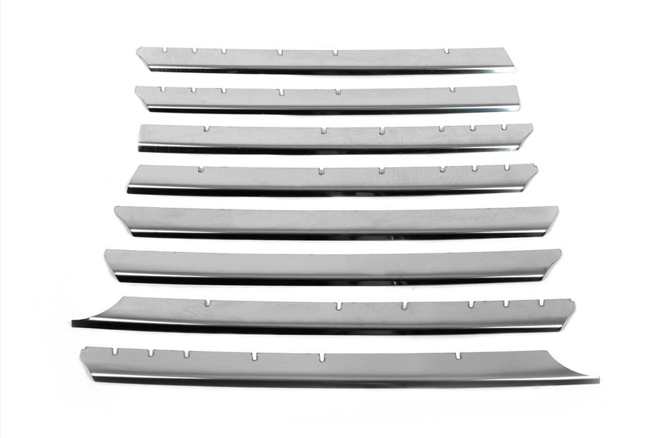 Volkswagen T4 Transporter 1990-2003 Chrom Grill Blenden Gerade Motorhaube (8 Stk, Edelstahl) OmsaLine - Italienischer Edelstahl Foto 3