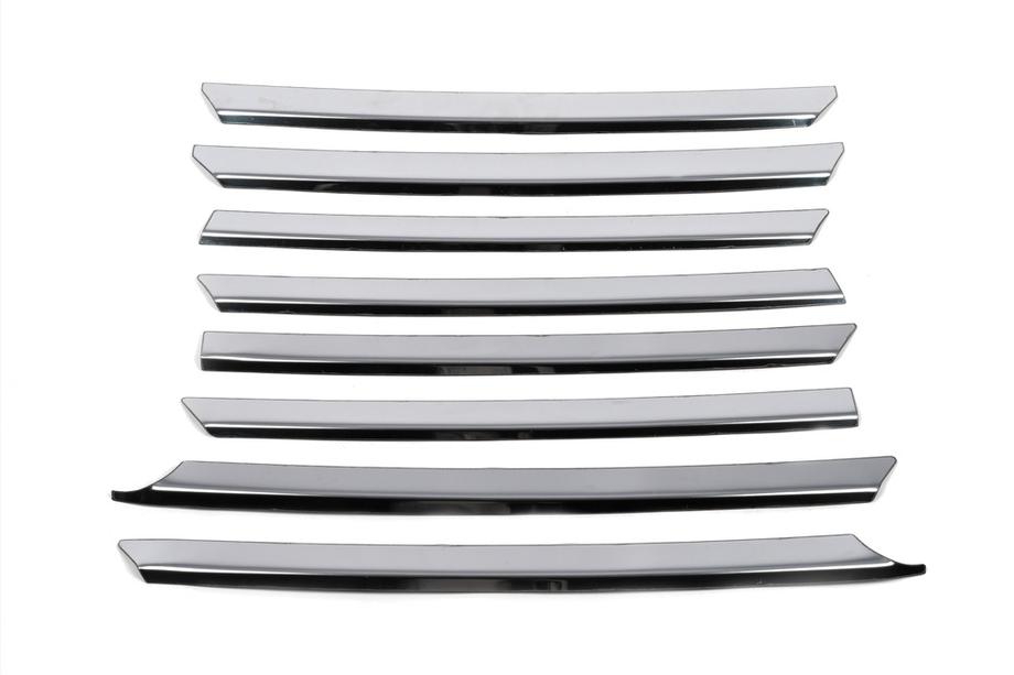 Volkswagen T4 Caravelle/Multivan 1990–2003 Chrom Kühlergrill Blenden Schräghaube (8 Stk., Edelstahl) OmsaLine - Italienischer Edelstahl Foto 4