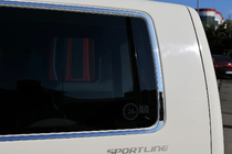 Volkswagen T5 Multivan 2003–2010 Fensterzierleisten komplett (14-tlg, Edelstahl) 2 Seitentüren, Kurzer Radstand Foto 2