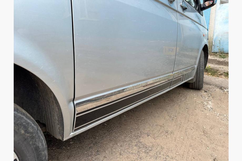 Volkswagen T5 Caravelle 2004-2010 Türleisten Edelstahl Chrom 1 Tür, Kurz, Carmos - türkischer Stahl Foto 19