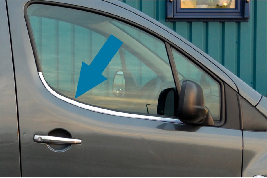 Peugeot Partner Tepee 2008-2018 Fensterrahmen Blenden (2 Stk., Edelstahl) OmsaLine - Italienischer Edelstahl Image