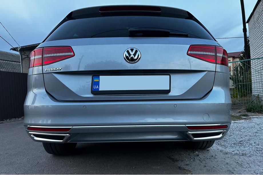 Volkswagen Passat B8 2015-2023 Auspuffblenden Imitation SD/SW (2015-2018, 2 Stk, Edelstahl) S-Design - Italienischer Edelstahl Foto 6