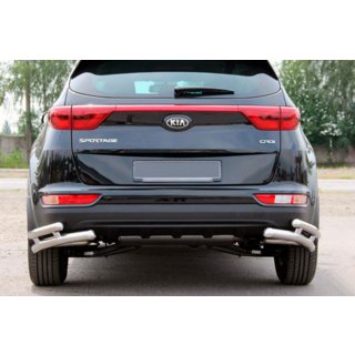 Heckschutz Doppel-Eckschutz AK003 Doppel (Edelstahl) Kia Sportage 2015-2021 Foto 1