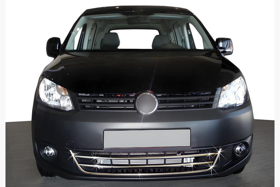 Volkswagen Caddy 2010-2015 Edelstahl Abdeckung für vordere Stoßstange Trend (3-teilig) Image