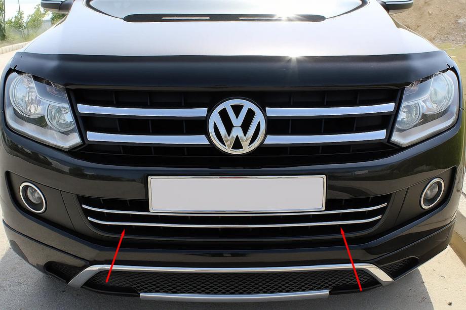 Volkswagen Amarok 2010-2022 Edelstahl Abdeckung für vordere Stoßstange (2 Stk) Image