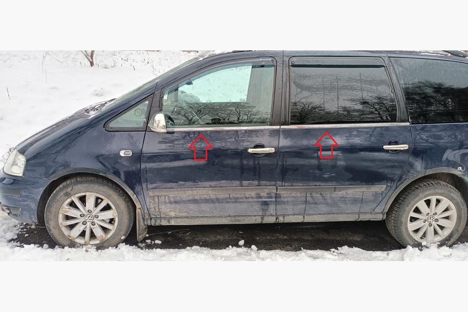 Volkswagen Sharan 1995-2010 Fensterzierleisten Edelstahl (4 Stk) Carmos - Türkischer Edelstahl Image