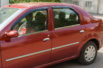 Renault Logan I 2005-2008 Türleisten Edelstahl (4 Stück) Carmos - Türkischer Edelstahl Foto 4