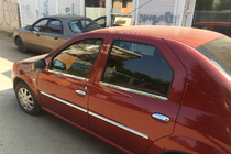 Renault Logan I 2005-2008 Türleisten Edelstahl (4 Stück) Carmos - Türkischer Edelstahl Foto 3