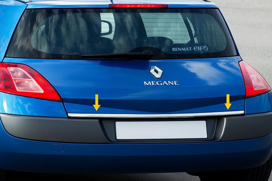 Renault Megane II 2004-2009 Kofferraumleiste Edelstahl SD, OmsaLine - Italienischer Edelstahl Foto 2