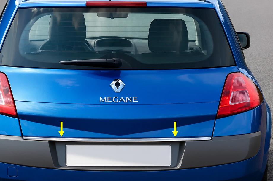 Renault Megane II 2004-2009 Kofferraumleiste Edelstahl HB, Carmos - Türkischer Stahl Image