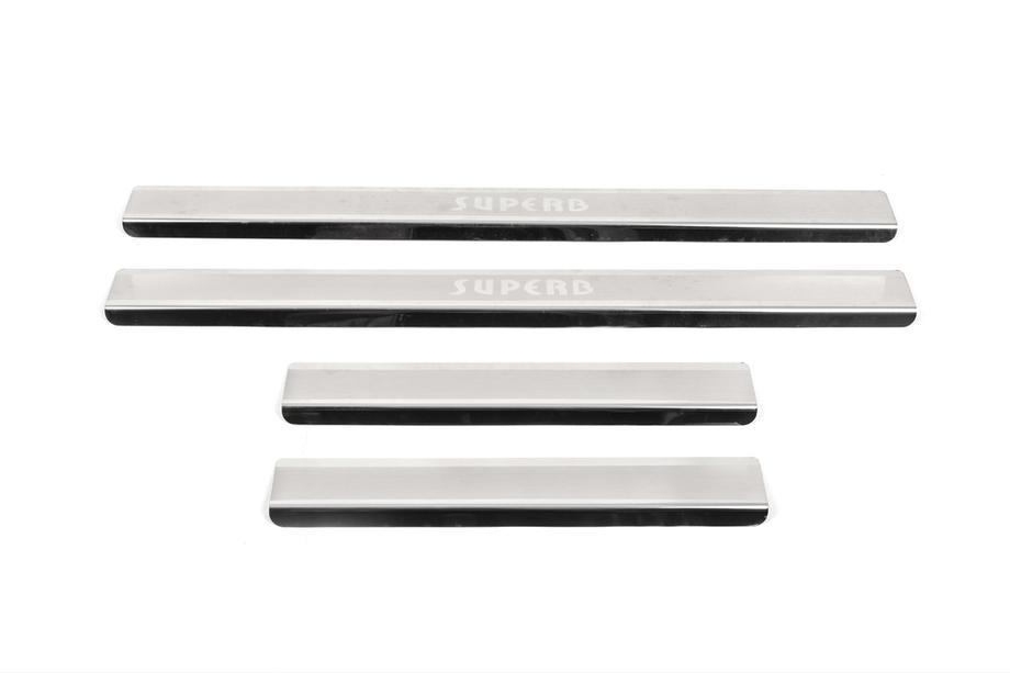 Skoda Superb 2009-2015 Einstiegsleisten Abdeckungen Nataniko (4 Stk., Edelstahl) Standard - Lohmann Band, 0.5 mm Image