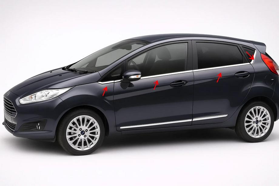 Ford Fiesta 2008-2017 Fensterleisten Edelstahl (8 Stk.) Image