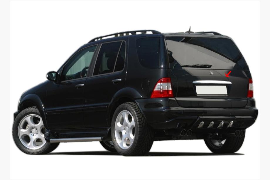 Mercedes ML W163 1997-2005 Chromleiste über dem Kennzeichen (Edelstahl) OmsaLine - Italienischer Edelstahl Foto 2