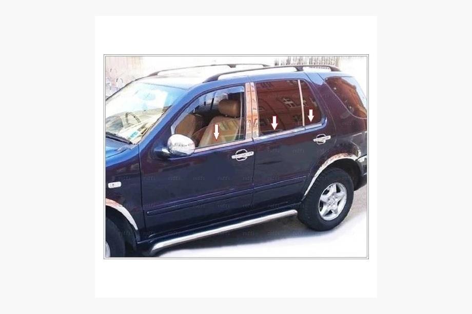 Mercedes ML W163 1997-2005 Fensterzierleisten Edelstahl Aussen (6 Stk) OmsaLine - Italienischer Edelstahl Foto 5