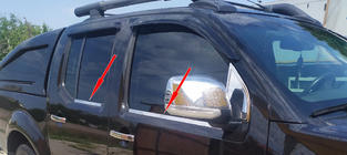 Nissan Navara 2006-2015 Fensterzierleisten außen Edelstahl (4 Stk.) Foto 4