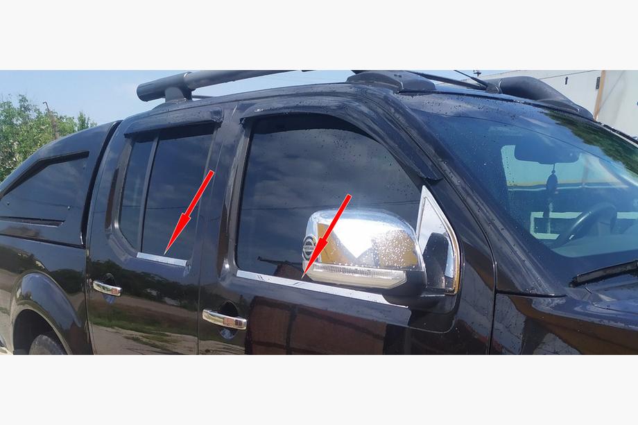 Nissan Navara 2006-2015 Fensterzierleisten außen Edelstahl (4 Stk.) OmsaLine - Italienischer Edelstahl Foto 4