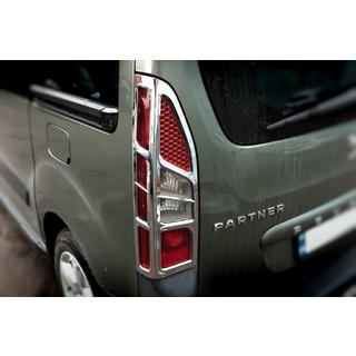 Chrom Blenden für Rückleuchten Eckig (2 Stk, Kunststoff) Citroen Berlingo 2008-2018 Foto 1