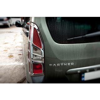 Chrom Blenden für Rückleuchten Eckig (2 Stk, Kunststoff) Citroen Berlingo 2008-2018 Foto 2