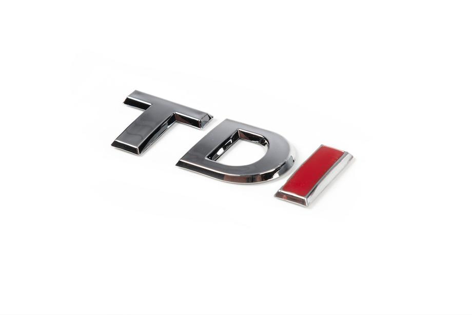 Volkswagen Jetta 2011-2018 Emblem TDI (wie Original) TD Chrom, I Rot Foto 4