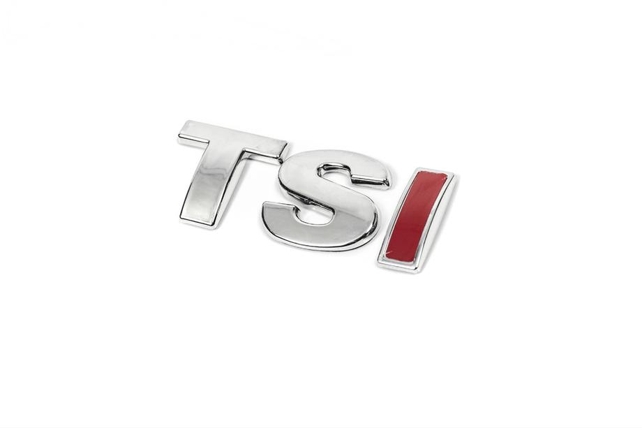 Volkswagen Tiguan 2007-2016 Emblem TSI (gerade Schrift) T - Chrom, SI - Rot Foto 6