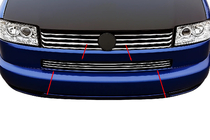 Volkswagen T4 Transporter 1990-2003 Grill Einsätze für Stoßstange Gerade Motorhaube (3 Stk, Edelstahl) Foto 1