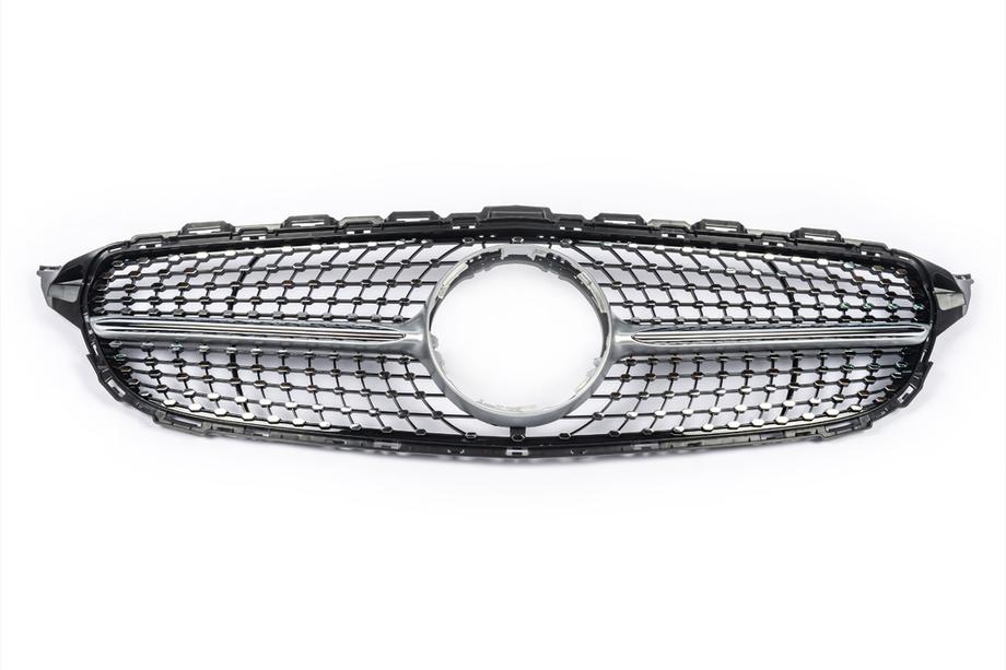 Mercedes C-class W205 2014-2021 Frontgrill Diamond Silber (für Avantgarde/AMG-Line/C43 AMG) Foto 10