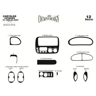 Armaturenbrett Abdeckungen (Meric) Chrysler Voyager 1996-2001 Foto 4
