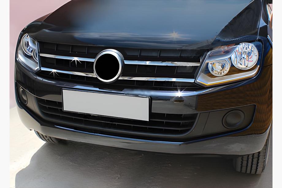 Volkswagen Amarok 2010-2022 Chrom Kühlergrill Blenden 2010-2016 (schmale Streifen, 4 Stk, Edelstahl) OmsaLine - Italienischer Edelstahl Foto 2