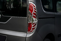 Fiat Doblo II 2010-2022 Chrom Rückleuchten Abdeckung (2015↗, 2 Stk, Kunststoff) Foto 1