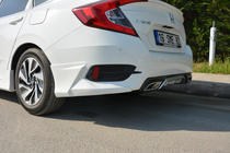 Honda Civic Sedan X 2016-2021 Heckstoßstangen Eckteile (grundiert zum Lackieren) Foto 1