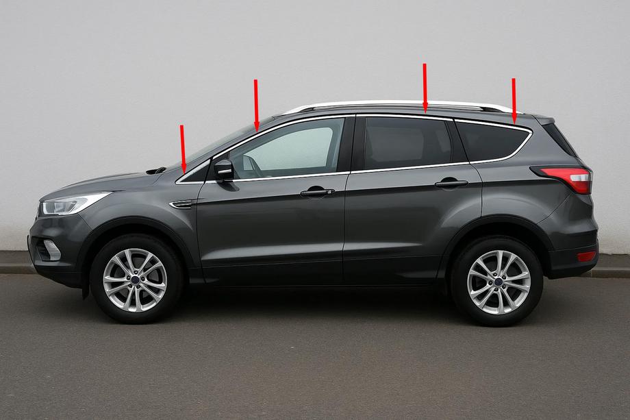 Ford Kuga/Escape 2013-2019 Obere Fensterrahmen Zierleisten (12 Stk, Edelstahl) Image
