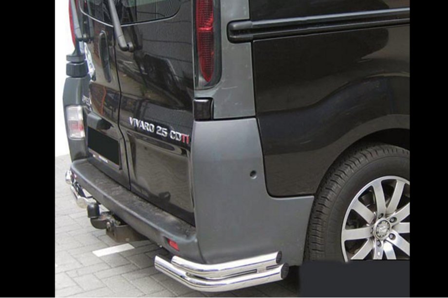 Opel Vivaro 2001–2015 Hintere Eckschutzrohre AK003-doppelt (Edelstahl) Image