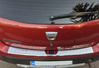 Renault Sandero 2007-2013 Heckstoßstangenschutz Carmos V1 Edelstahl Foto 1