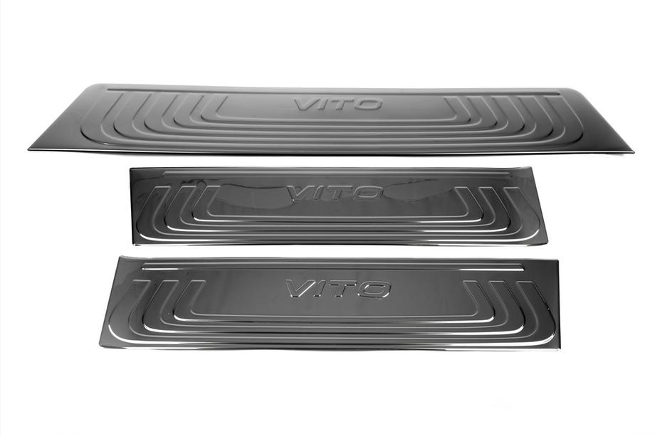 Mercedes Vito/V-class W447 2014- Einstiegsleisten Innen Schwarz Chrom (Edelstahl) 4 Einstiegsleisten Foto 3