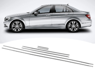 Mercedes C-class W204 2007-2015 Chrom Fensterleisten Abdeckungen (6 Stk, Edelstahl) Foto 2
