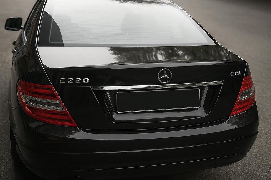 Mercedes C-class W204 2007-2015 Chromleiste über dem Kennzeichen (Edelstahl) Image
