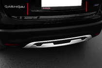 Nissan Qashqai 2014-2021 Kofferraumleiste Schwarz Chrom (Edelstahl) Foto 1
