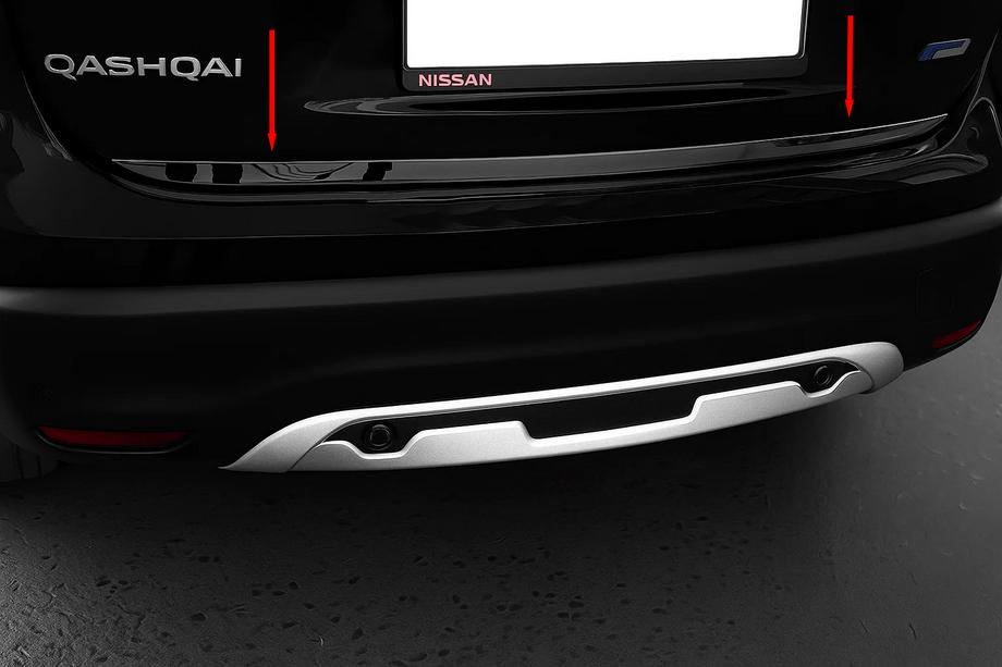 Nissan Qashqai 2014-2021 Kofferraumleiste Schwarz Chrom (Edelstahl) Image
