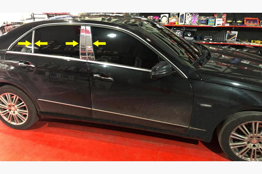 Mercedes E-class W212 2009-2016 Edelstahl Türsäulen Zierleisten (6 Stk) Foto 1