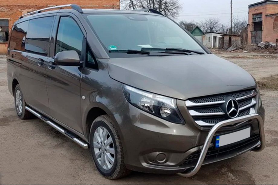 Mercedes Vito/V-class W447 2014- Seitliche Rohre 2 Stk., Edelstahl d70, kurzer/mittlerer Radstand (L1/L2) Foto 4