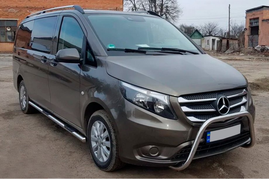 Mercedes Vito/V-class W447 2014- Seitliche Rohre 2 Stk., Edelstahl d70, kurzer/mittlerer Radstand (L1/L2) Foto 3