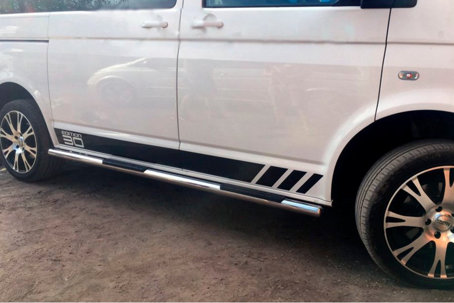 Volkswagen T6 2015-2024 Seitliche Rohre (2 Stk., Edelstahl) 60mm, Kurzer Radstand Foto 3