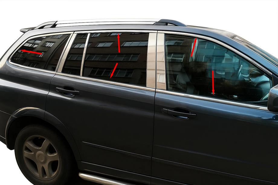 SsangYong Kyron 2005-2014 Komplette Fensterumrandung Edelstahl Image