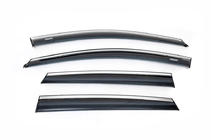 Volkswagen Polo 2010-2017 Windabweiser mit Chromleiste HB (4 Stk, Niken) Foto 2