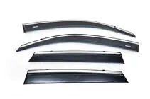 Skoda Rapid 2012-2019 Windabweiser mit Chromleiste SD (4 Stk, Niken) Foto 8