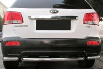 Kia Sorento II XM 2009-2014 Hintere Eckschutzrohre mit Mittelteil AK007-3 (2 Stk., Edelstahl) Foto 1