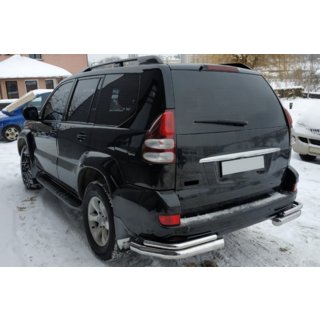 Hintere doppelte Eckschutzrohre AK003-2 (2 Stk., Edelstahl) Toyota Land Cruiser Prado 120 2002-2009 Foto 3