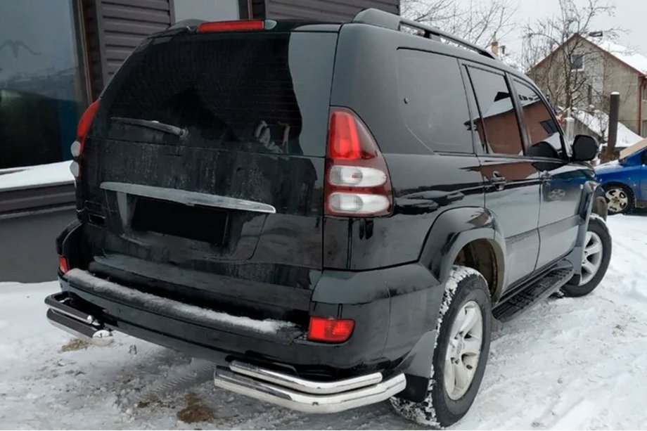 Toyota Land Cruiser Prado 120 2002-2009 Hintere doppelte Eckschutzrohre AK003-2 (2 Stk., Edelstahl) Image
