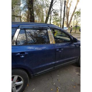 Edelstahl Türsäulen Zierleisten (6 Stk) Hyundai Santa Fe 2 2006-2012 Foto 1