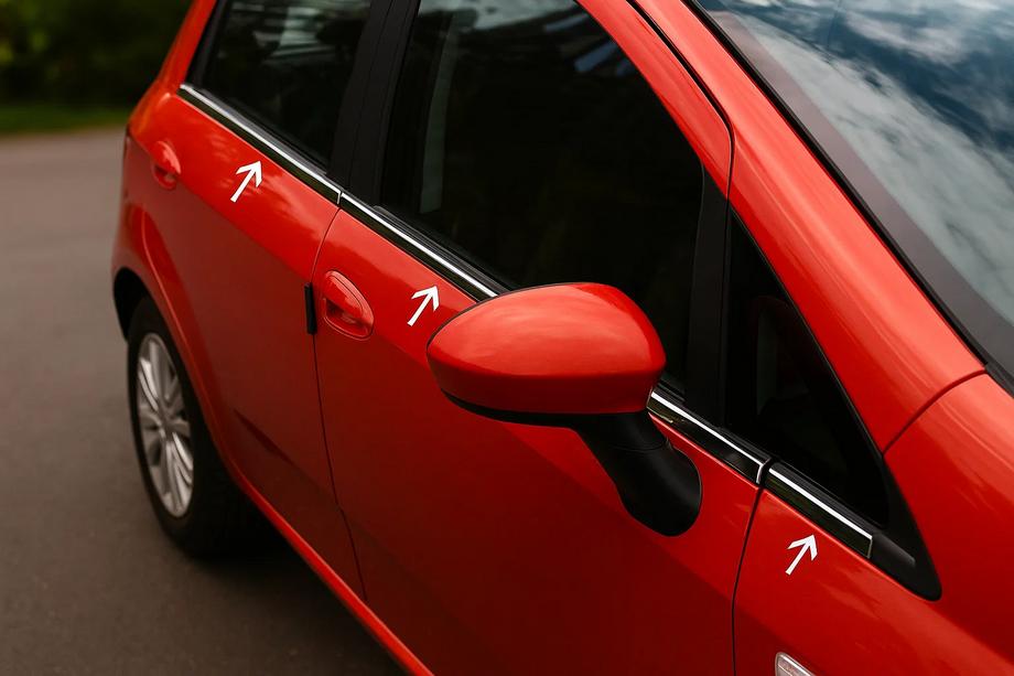Nissan Micra K12 2003-2010 Fensterrahmen Blenden Edelstahl (6 Stk) Image